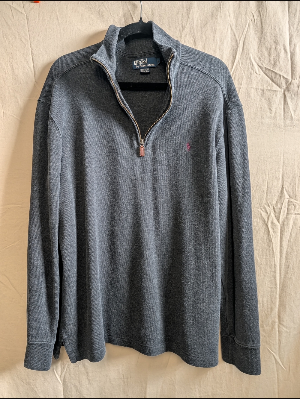 Ralph Lauren Charcoal Gray Quarter-Zip Sweater